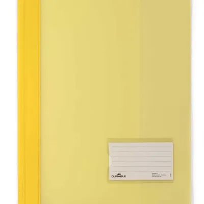 Skoroszyt A4+ PVC Transparentny Kieszeń Opis Żółty /Durable 268004