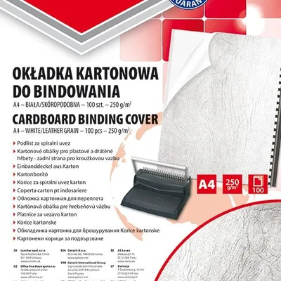 Okładki Do Bindowania Office Products Karton A4 250Gsm Skóropodobne 100Szt. Białe