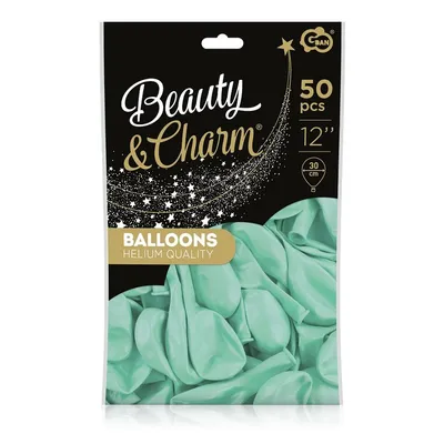 Balony Beauty&Charm, makaronowe zielone 12"/ 50 szt. /GoDan