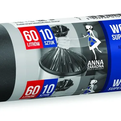 Worki Na Śmieci LDPE 60L A'10 Czarne Supermocne /Anna Zaradna