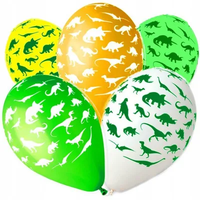 Balony Premium "Dinozaury", 12"/ 5 szt. /GoDan