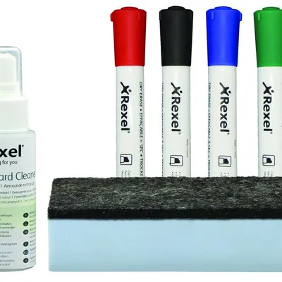 Zestaw Do Tablic Rexel Spray Gąbka Niemagnetyczna Oraz 4 Markery