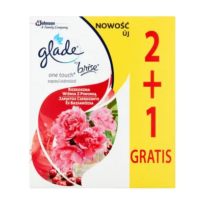 Brise/Glade One Touch Mini Spray Wiśnia z Piwonią 2+1 Zapas