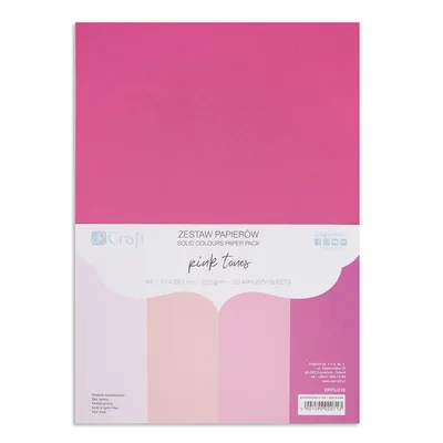 Zestaw Papierów 220G - Pink Tones A4 20 Ark. /DpCraft