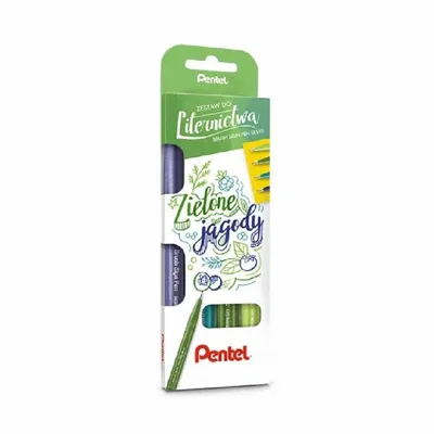 Zestaw Pisaki do Kaligrafii 4 kol. Zielone Jagody /Pentel