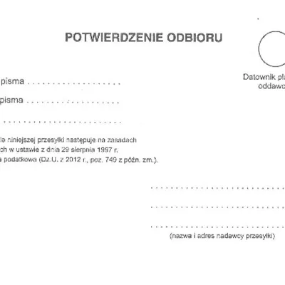Zwrotne Potwierdzenie Odbioru 1-Taśma Ordynacja Podatkowa A'100szt.