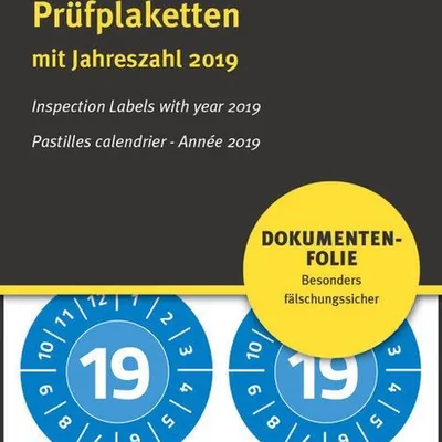 Etykiety Inspekcyjne 2019 NoPeel Avery Śr.30 10/A4 A'8 Niebieskie No.6946