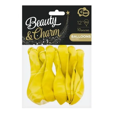 Balony Beauty&Charm, pastelowe żółte 12"/ 10 szt. /GoDan