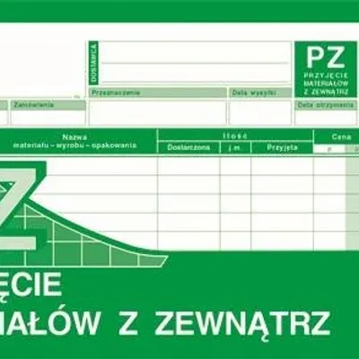 PZ Przyjęcie Materiałów z Zew. 1/3 A4 Wielok. Poziom 352-8 /MiP