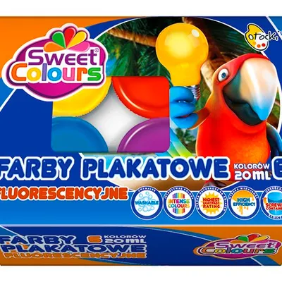 Farby Plakatowe 6 kol. 20ml Fluorescencyjne Sweet Colours / Otocki