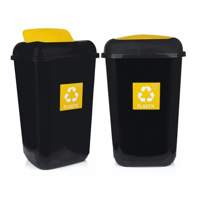 Kosz na Śmieci Quatro 45L Żółty Plastik / Plafor