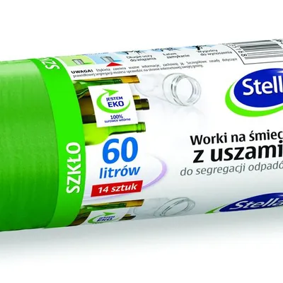 Worki z uszami STELLA do segregacji szkła 60 l 14 szt. zielone zielony