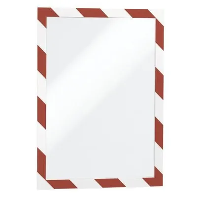 Samoprzylepna Ramka Magnetyczna Duraframe Security A4 2szt. Biało-Czerwona /Durable 4944132