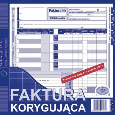 Faktura Korygująca 2/3 A4 Oryg.+1k 106-2E /MiP