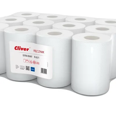 Ręcznik Cliver Standard R65/1 (Makulatura) 1-warstw. [5951] Extra Biały ( 12szt. )
