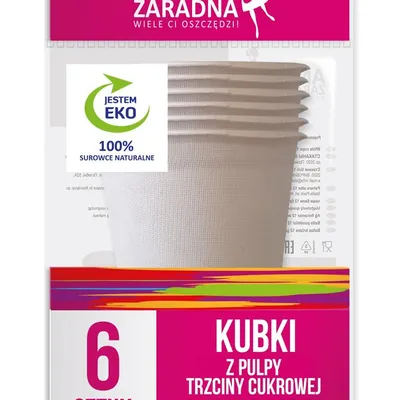 Kubki do napojów z pulpy trzciny cukrowej 6szt / AZ