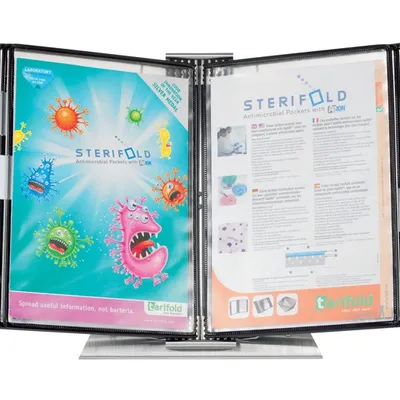 Biurkowy System Prezentacyjny Sterifold A4 +10 Paneli Prezentacyjnych Czarnych