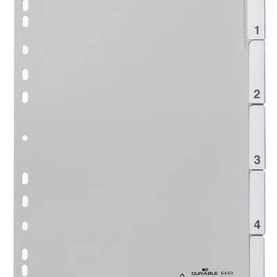 Przekładki do Segregatorów 1-5 Indeksy Zgrzane PP A4 Szary /Durable 644010