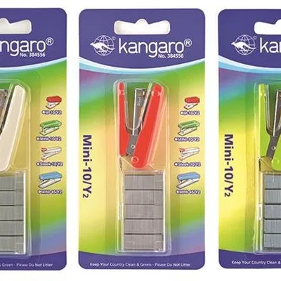 Zszywacz Kangaro Mini-10/Y2+Zszywki Zszywa Do 10 Kartek Blister Mix Kolorów