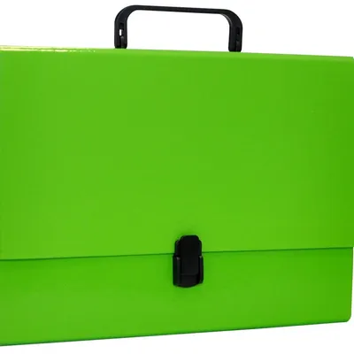 Teczka-Pudełko Office Products PP A4/5Cm Z Rączką I Zamkiem Jasnozielona