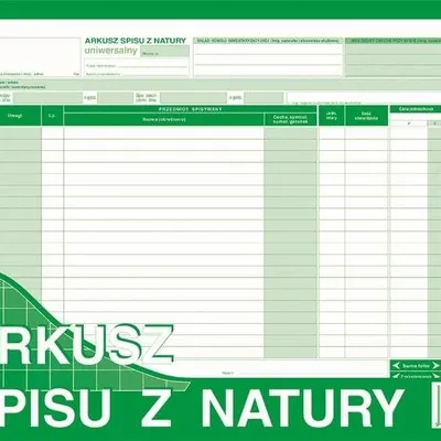Arkusz Spisu z Natury A4 Wielok. Poziom 340-1 /MiP