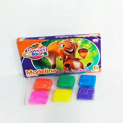 Modelina 6 kol Fluo Kwadratowa Sweet Colours / Koma-Plast