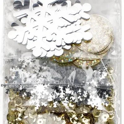 Cekiny metaliczne okrągłe mix 6 wzorów złote/srebrne 30g / Craft With Fun