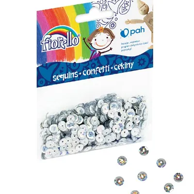Cekiny confetti GR-C14-6S kółko srebrne Fiorello