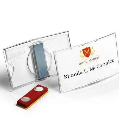 Identyfikator Akrylowy z Magnesem 40x75mm Przezroczysty 25szt. /Durable 812319