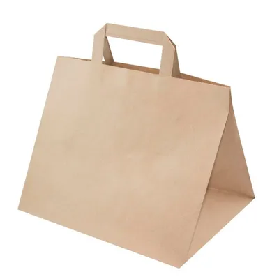 Torba Papierowa Brązowa z Rączką Płaską 32x22x25cm Szt.
