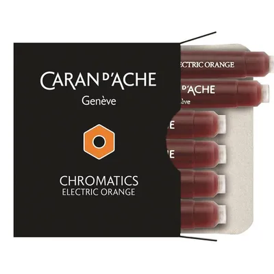 Naboje Caran D'Ache Chromatics Electric Orange 6Szt. Pomarańczowe