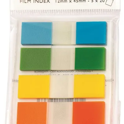 Zakładki Indeksujące Q-Connect PP 12X45mm 100 Kart. Zawieszka Mix Kolorów
