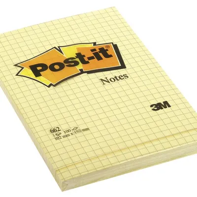 Bloczek Samoprzylepny Post-It W Kratkę (662) 102X152Mm 1X100 Kart. Żółty