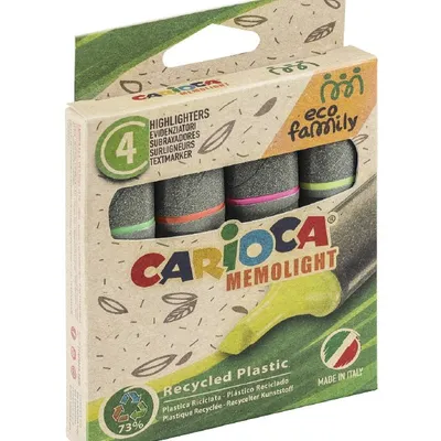 Zakreślacze CARIOCA EcoFamily 4 kol. (43098)