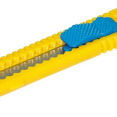 Nóż Biurowy Donau 18mm Plastikowy Z Blokadą Niebiesko-Żółty