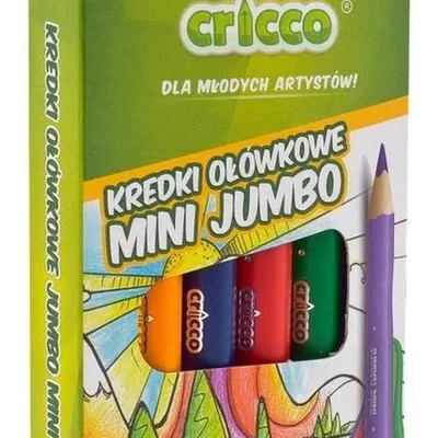 Kredki trójkątne mini jumbo 6 kolorów + temperówka