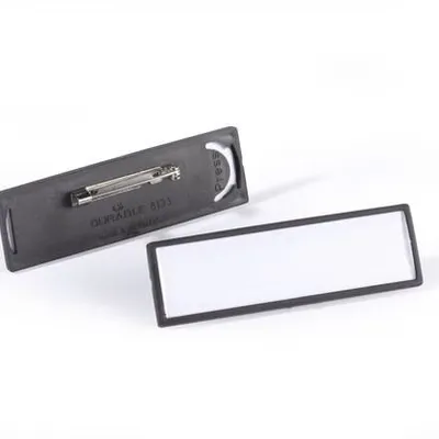 Identyfikator z Agrafką Clip Card 17x67mm 25szt. Czarny /Durable 813301