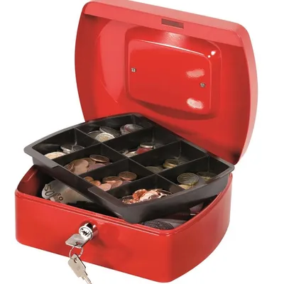 Kasetka Na Pieniądze Q-Connect Średnia 205X85X160mm Czerwona