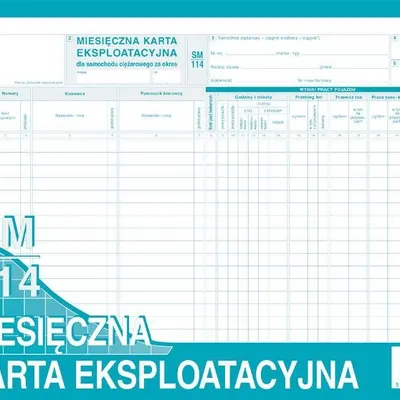 Miesięczna Karta Eksploatacyjna Sm/114 - Sam. Cięż. A4 Offset 803-1 /MiP
