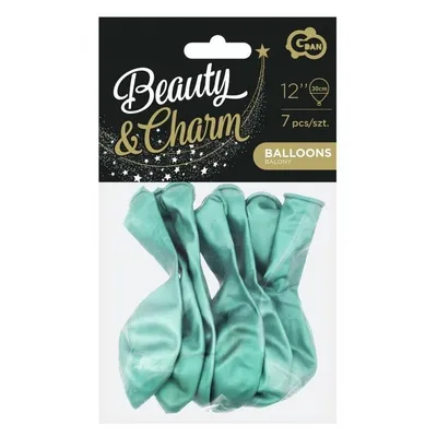 Balony Beauty&Charm, platynowe zielone 12"/ 7 szt. /GoDan