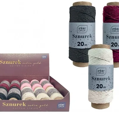 Sznurek na Szpulce 20m Mix Satin Gold /Interdruk