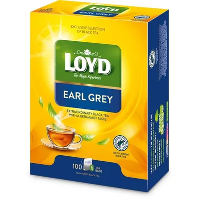 Herbata Loyd Earl Grey Dwukomorowa 100 Torebek