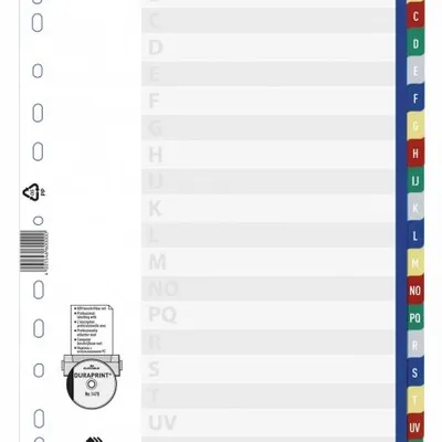 Przekładki do Segregatorów A-Z (20) PP A4 Mix Kolorów /Durable 675527