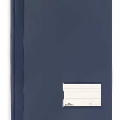 Skoroszyt A4+ PVC Transparentny Kieszeń Opis Granatowy /Durable 268007