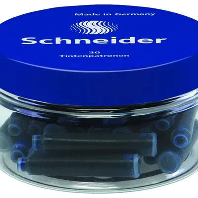 Naboje Do Piór Schneider Plastikowy Słoik 100 Szt. Niebieski