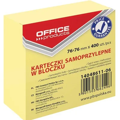 Bloczek Samoprzylepny 76x76 400k Żółty /Office Products