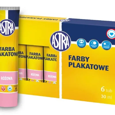 Farba Plakatowa 30ml Różowa /Astra
