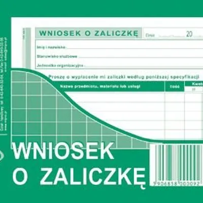 Wniosek o Zaliczkę A6 Offset 408-5 /MiP
