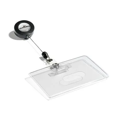 Identyfikator z Mechanizmem Ściągającym 54x85mm 10szt. Przezroczysty /Durable 801619