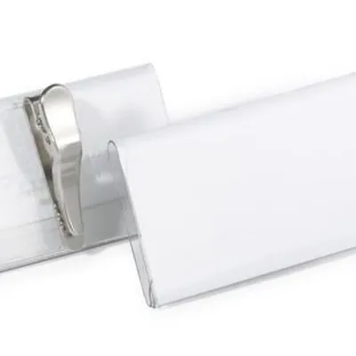 Identyfikator z "Krokodylekiem" 40x75mm 25szt. Przezroczysty /Durable 811019